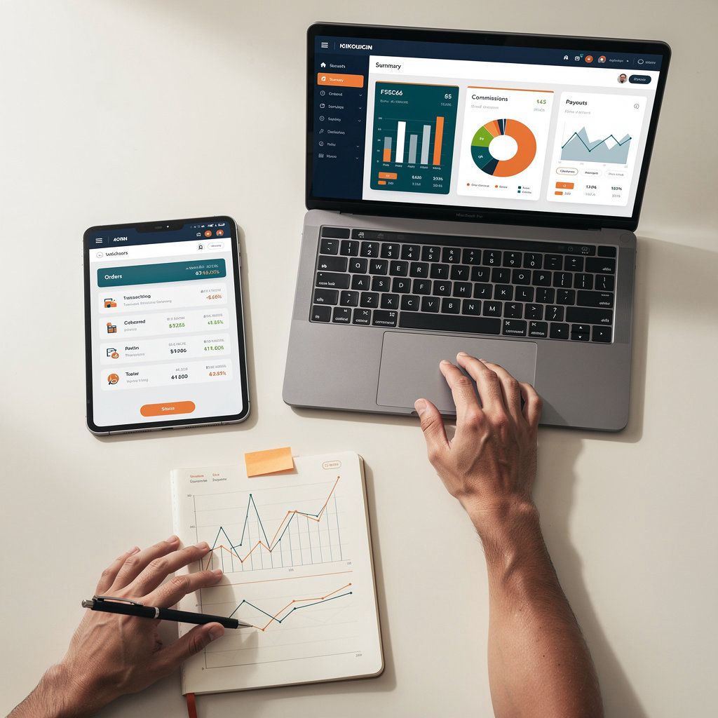 Johncarefulness.store commission tracking dashboard showing transparent Stripe affiliate sales and payout visibility for Florida affiliate marketers